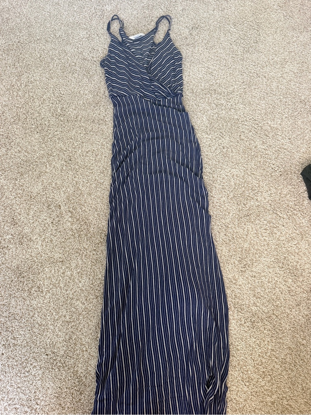 Market & Spruce Navy and White Striped Maxi Dress
